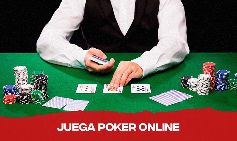 crupier poker en la mesa
