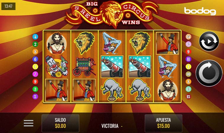 5 reel circus carretes