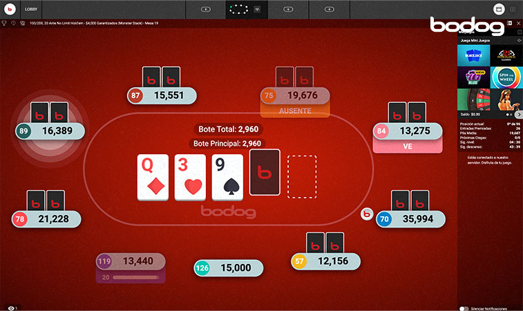 pantallazo de un juego poker