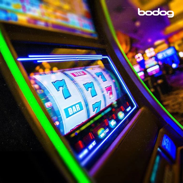 zoom en pantalla de tragamonedas física en casino